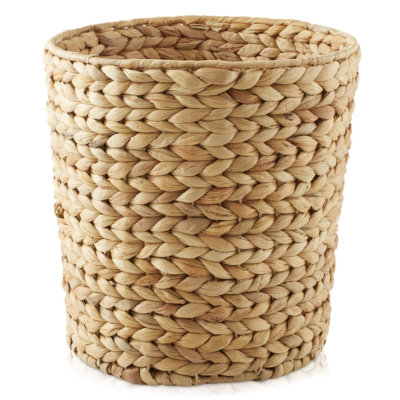 Casafield Waste Basket, Seagrass Water Hyacinth Woven Wicker Trash Can for Bathroom, Bedroom, Laundry Room, Home Office